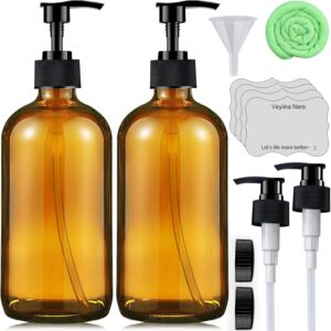Glass Soap Dispenser 16 Oz - Empty Bottles Set