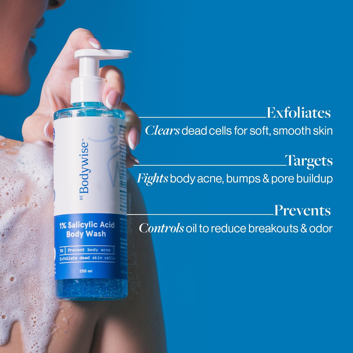 Be Bodywise 1% Salicylic Acid Exfoliating Body Wash Shower Gel 250ml - Image 2