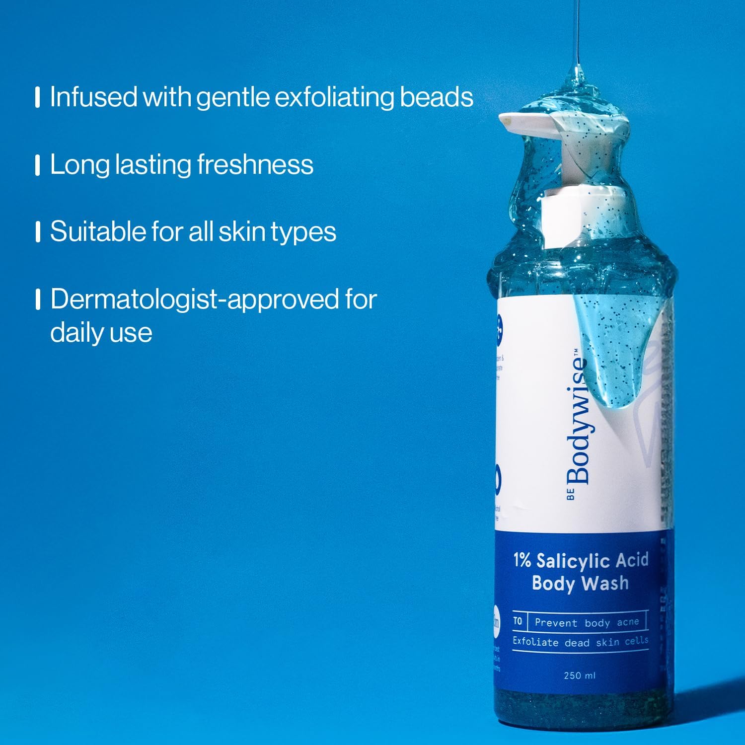 Be Bodywise 1% Salicylic Acid Exfoliating Body Wash Shower Gel 250ml - Image 4