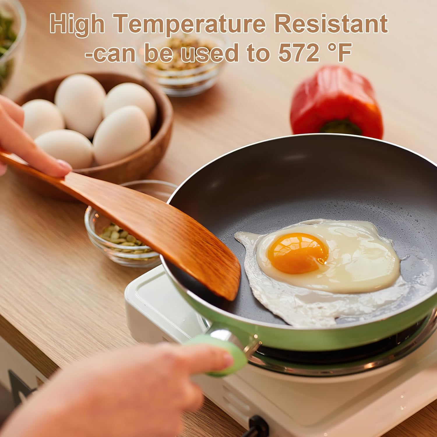 7pcs Wooden Spoons for Cooking, Utensil Set with Hanging Hooks - Image 5