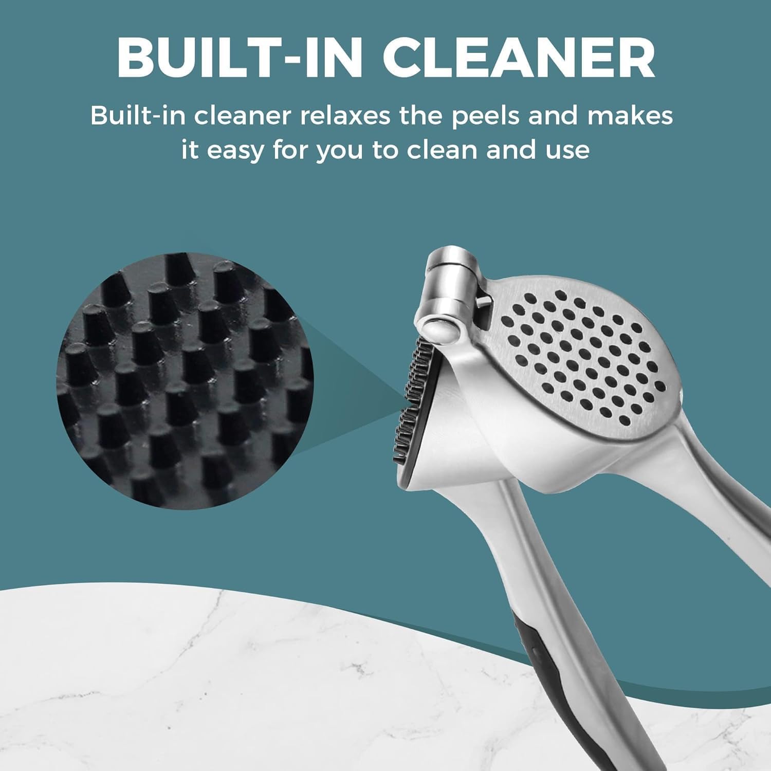 Garlic Press, Premium Garlic Mincer with Ergonomic Grip Handle - Image 6