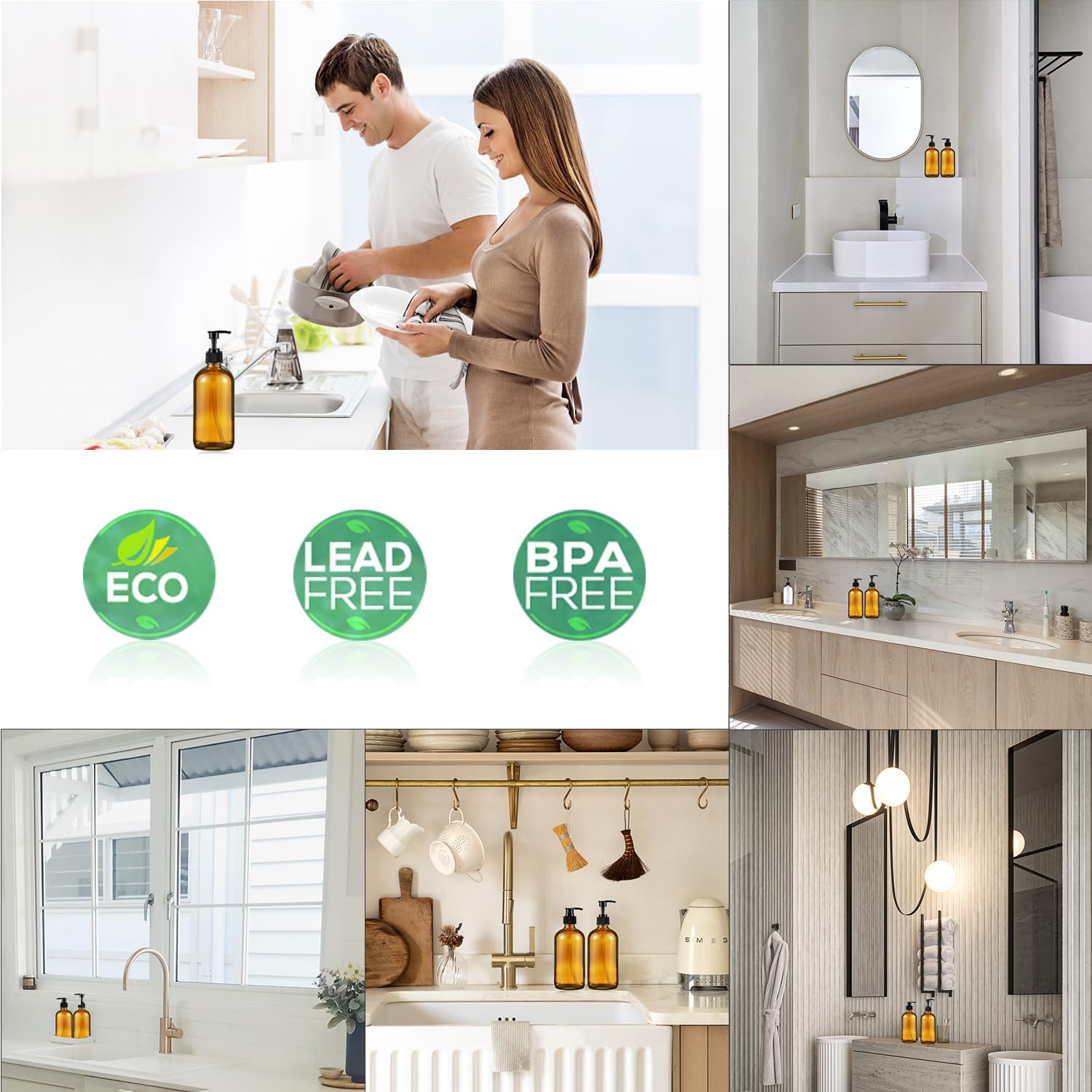 Glass Soap Dispenser 16 Oz - Empty Bottles Set - Image 7